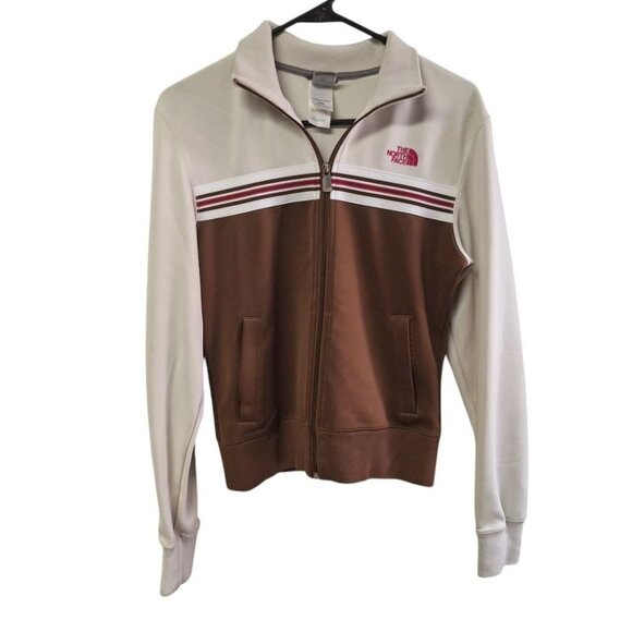 The North Face Full Zip Sweatshirt Brown Tan Womens XS Zip Pockets - Picture 1 of 15